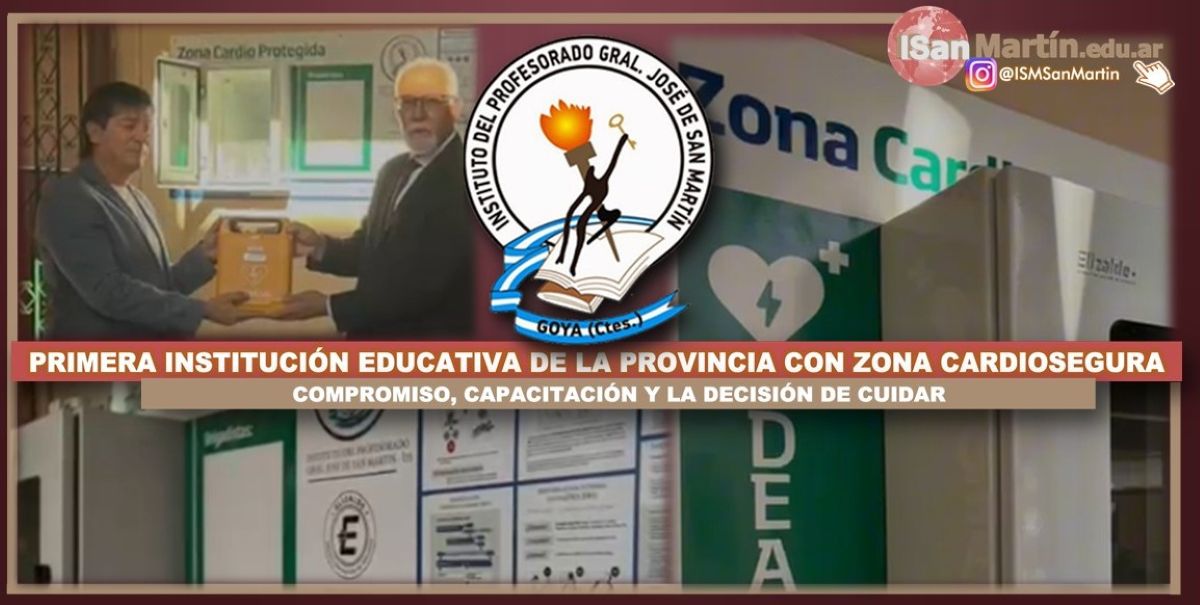 ¡SOMOS EL PRIMER INSTITUTO EDUCATIVO DE LA PROVINCIA CON ZONA CARDIOSEGURA CERTIFICADA! ¡SOMOS EL PRIMER INSTITUTO EDUCATIVO DE LA PROVINCIA CON ZONA CARDIOSEGURA CERTIFICADA!
