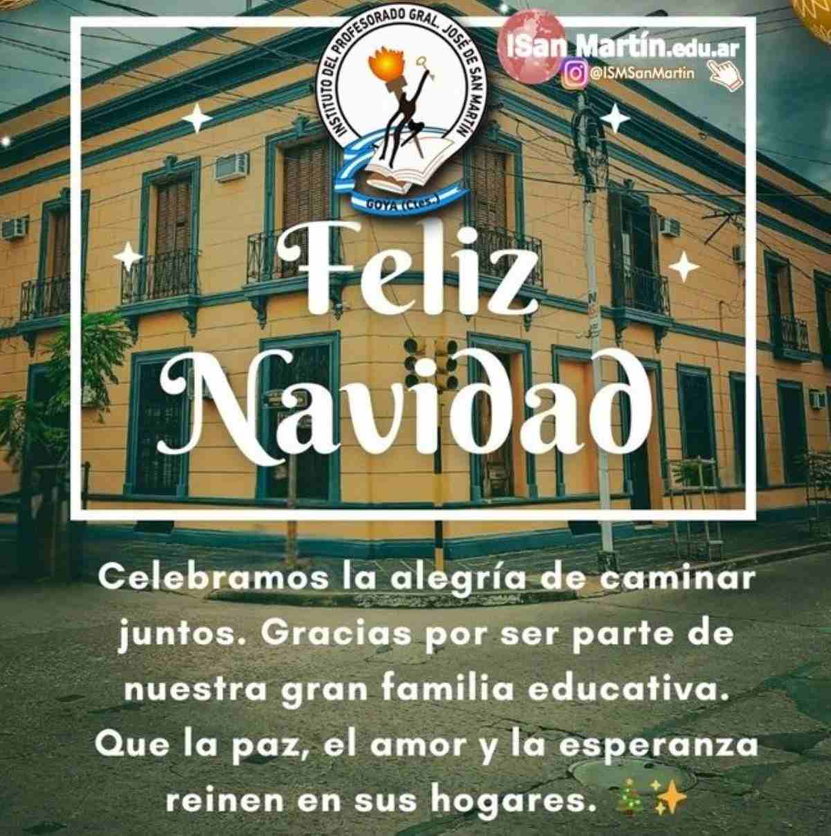 ¡FELIZ NAVIDAD LES DESEA EL INSTITUTO DEL PROFESORADO GRAL. SAN MARTÍN!
