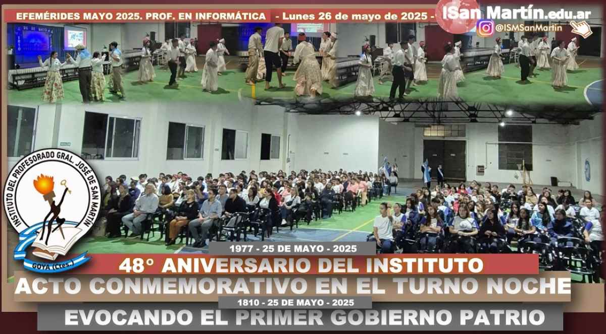 25 de mayo: Acto conmemorativo en el turno noche.