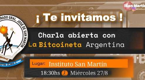 INVITAMOS A UNA CHARLA SOBRE BITCOIN