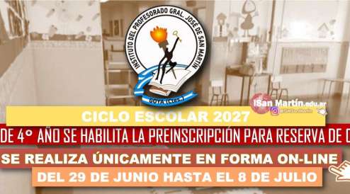 SALA DE 4TO GRADO: HABILITADA LA PREINSCRIPCIÓN PARA RESERVA DE CUPO
